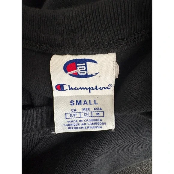 Champion T-Shirt Mens Small Black 100th Anniversary Embroidered Logo - Picture 5 of 8